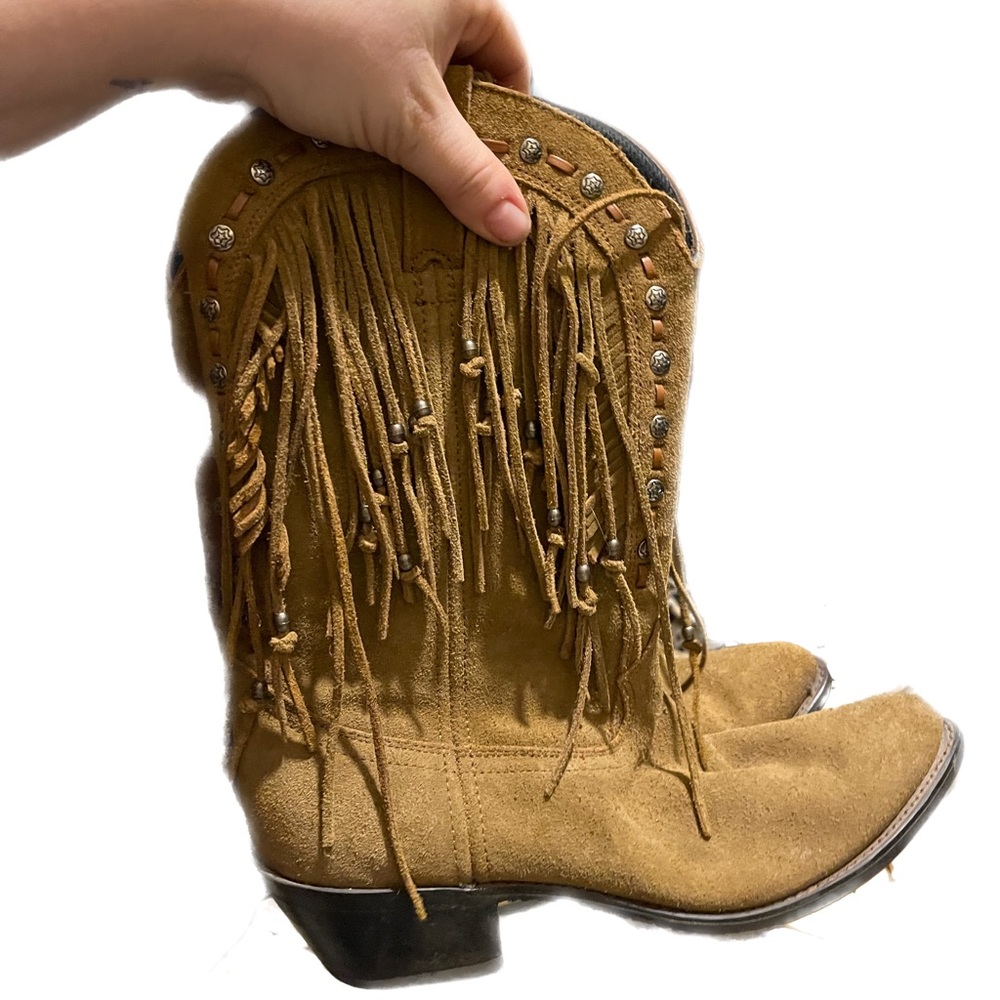 Durango Fringe Suede Boots Size 9 womens